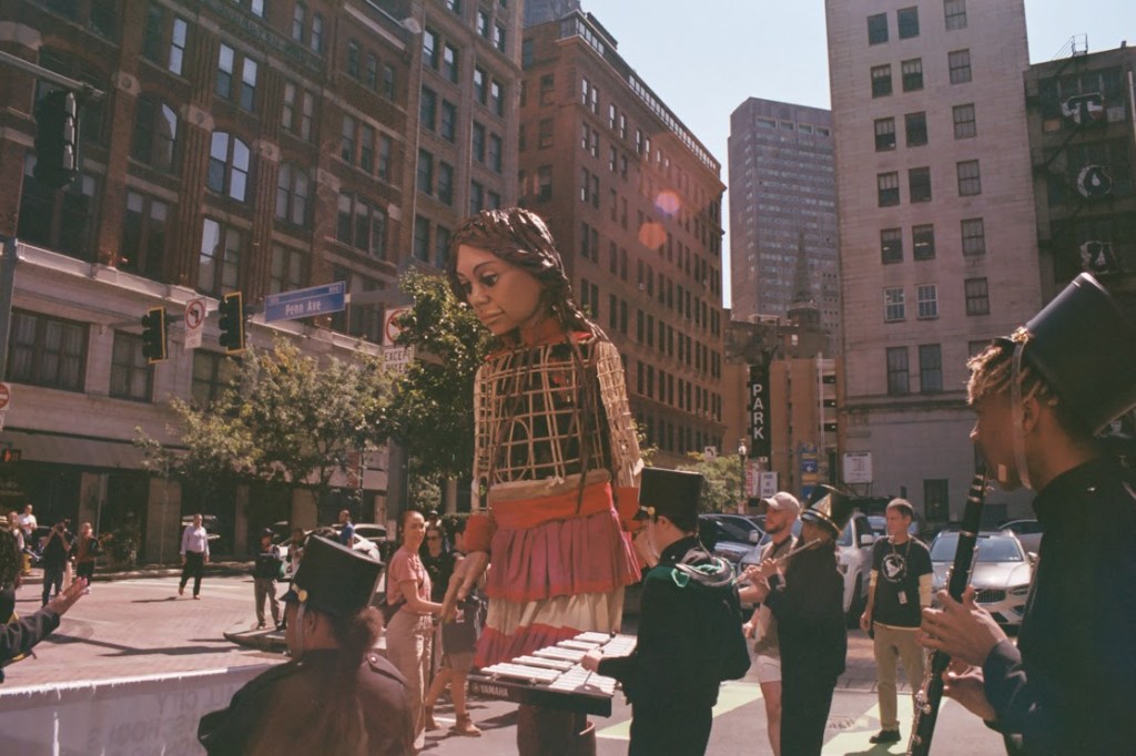 Pittsburgh welcomes Little Amal, a 12-foot-tall puppet of a 10-year-old Syrian refugee